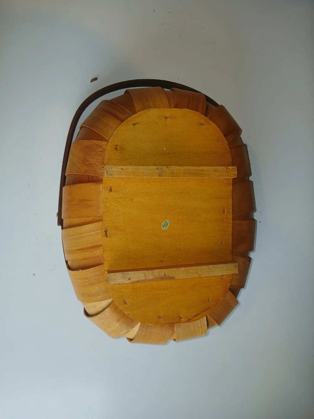 Oval Wicker Basket W Handle Great Shape